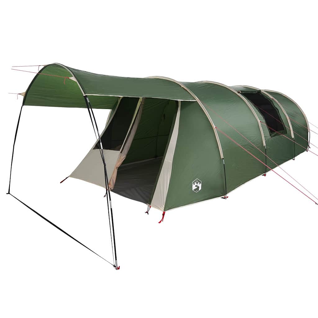 vidaXL Tunnelzelt 4-Personen mit Dach Grün und Weiß 740 x 370 x 220 cm