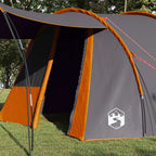 vidaXL Tunnelzelt 4-Personen Grau und Orange 740 x 370 x 220 cm