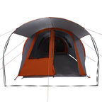 vidaXL Tunnelzelt 4-Personen Grau und Orange 740 x 370 x 220 cm