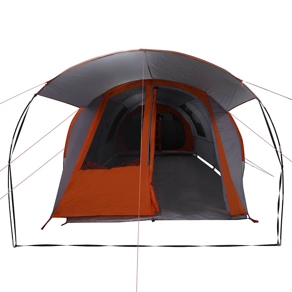 vidaXL Tunnelzelt 4-Personen Grau und Orange 740 x 370 x 220 cm