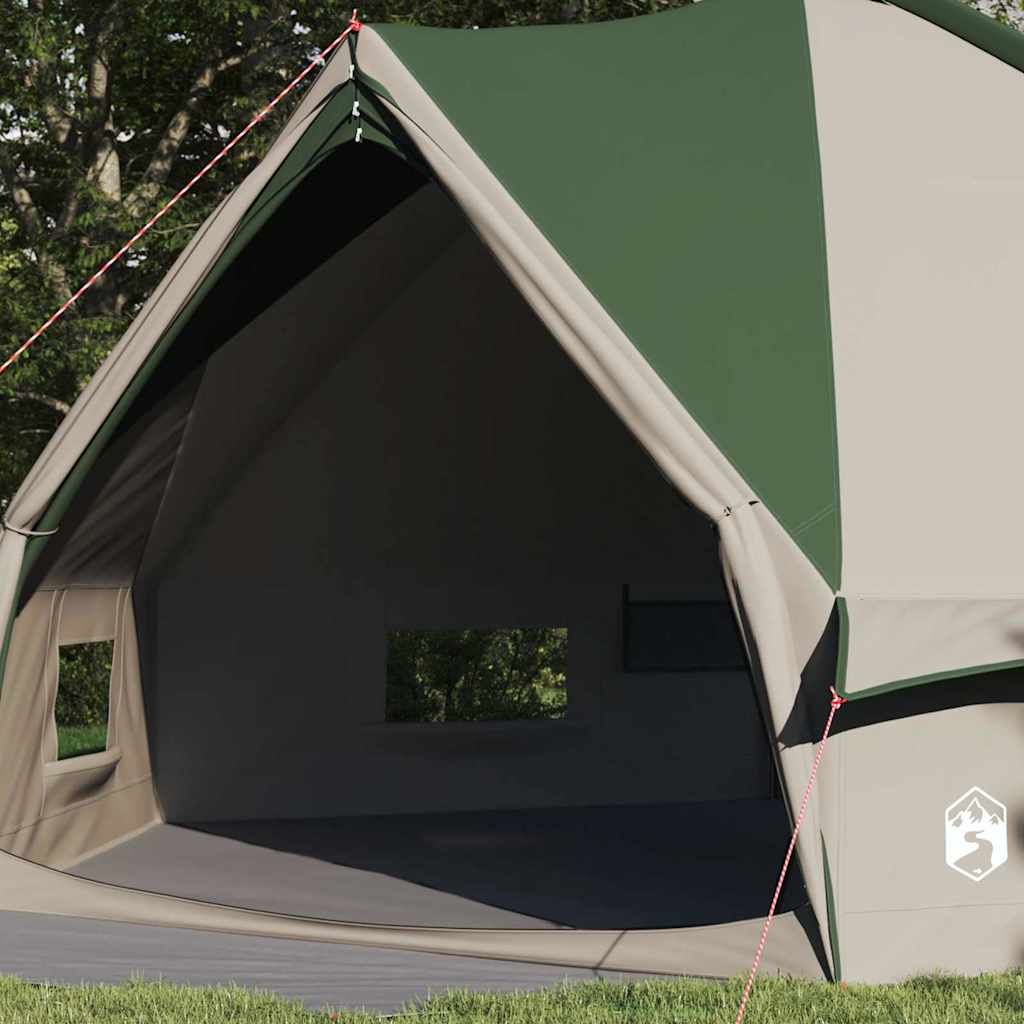 vidaXL Teepee Zelt für 10 Personen Grün und Weiß 567 x 470 x 242 cm