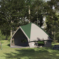 vidaXL Teepee Zelt für 10 Personen Grün und Weiß 567 x 470 x 242 cm