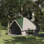 vidaXL Teepee Zelt für 10 Personen Grün und Weiß 567 x 470 x 242 cm