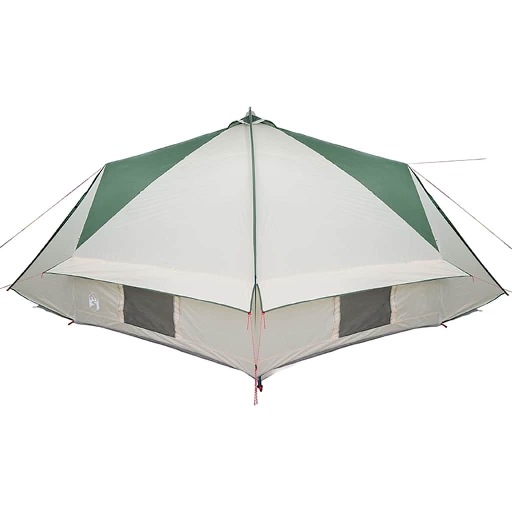vidaXL Teepee Zelt für 10 Personen Grün und Weiß 567 x 470 x 242 cm