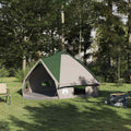 vidaXL Teepee Zelt für 6 Personen Grün und Weiß 431 x 366 x 185 cm