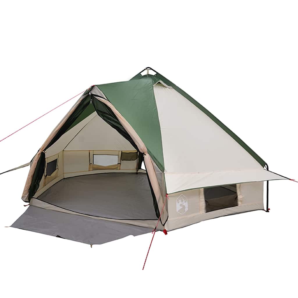 vidaXL Teepee Zelt für 6 Personen Grün und Weiß 431 x 366 x 185 cm