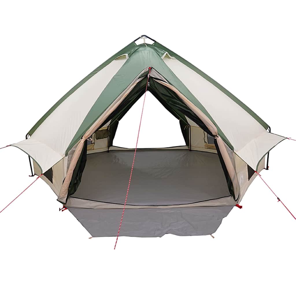 vidaXL Teepee Zelt für 6 Personen Grün und Weiß 431 x 366 x 185 cm