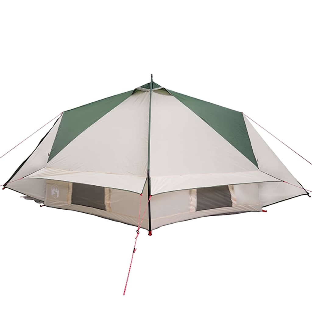 vidaXL Teepee Zelt für 6 Personen Grün und Weiß 431 x 366 x 185 cm