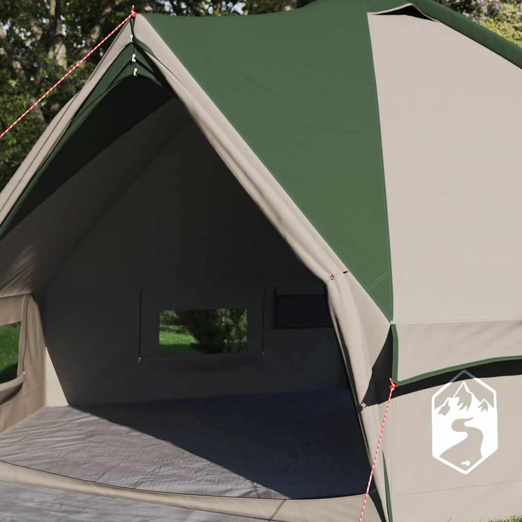 vidaXL Teepee Zelt für 4 Personen Grün und Grau 388 x 320 x 169 cm
