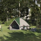 vidaXL Teepee Zelt für 4 Personen Grün und Grau 388 x 320 x 169 cm