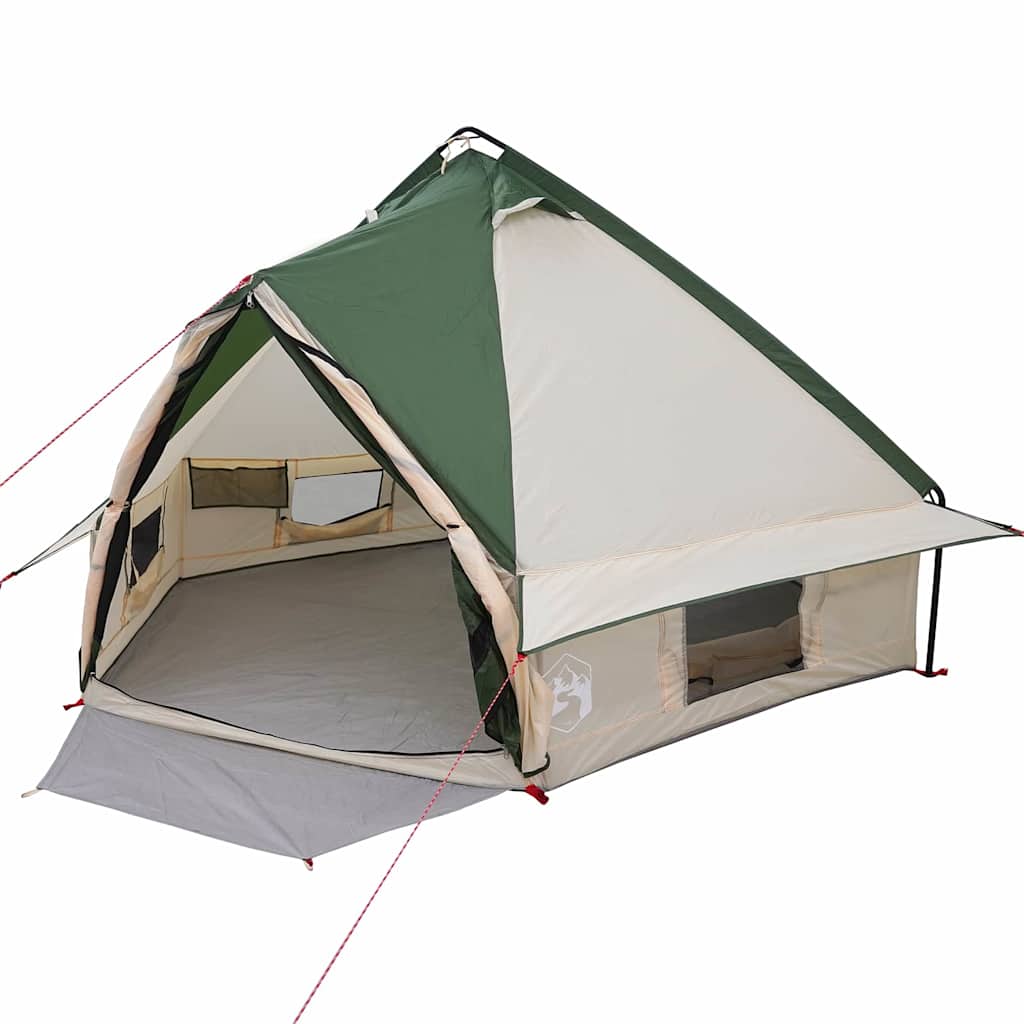 vidaXL Teepee Zelt für 4 Personen Grün und Grau 388 x 320 x 169 cm