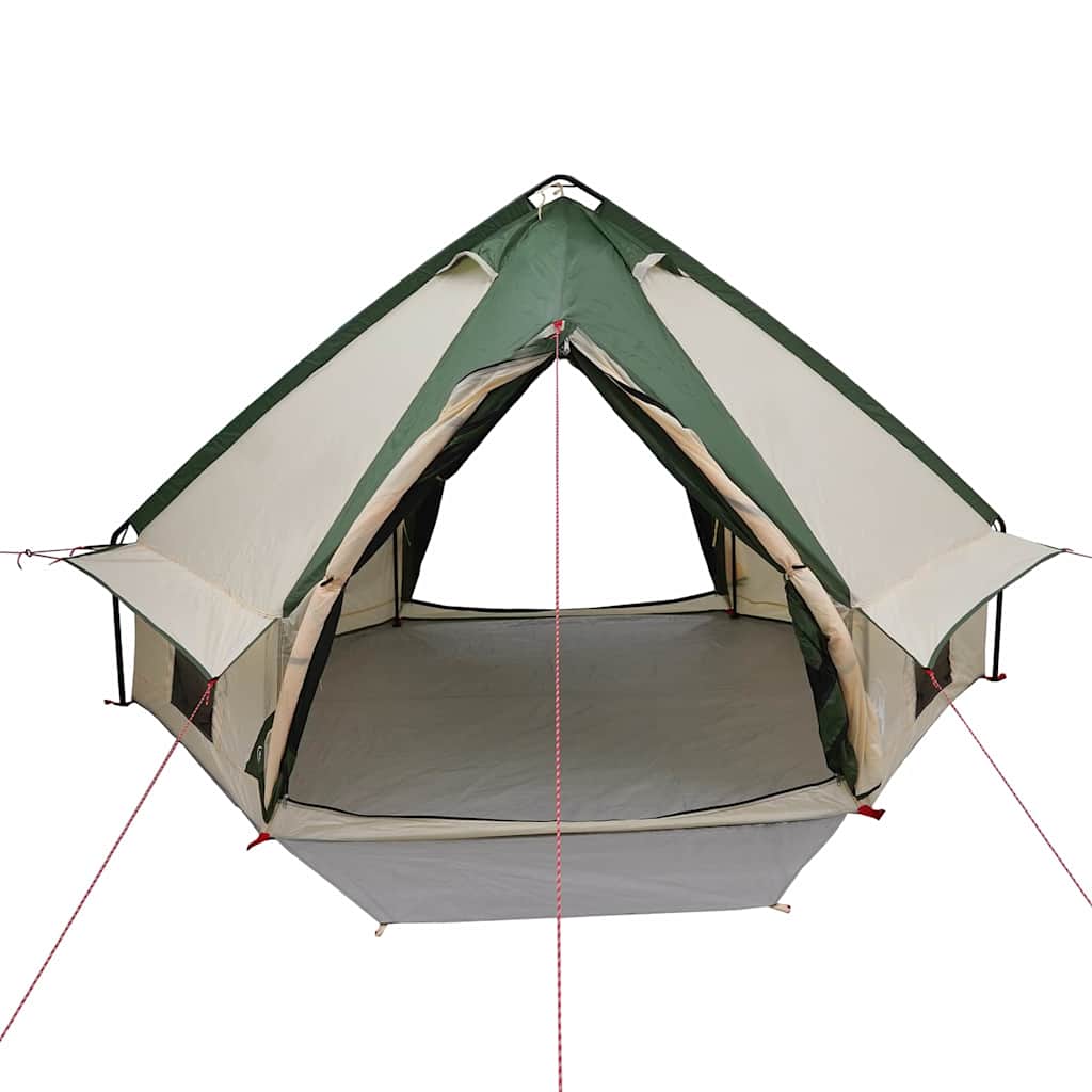 vidaXL Teepee Zelt für 4 Personen Grün und Grau 388 x 320 x 169 cm