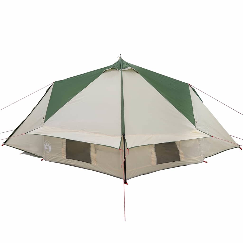 vidaXL Teepee Zelt für 4 Personen Grün und Grau 388 x 320 x 169 cm
