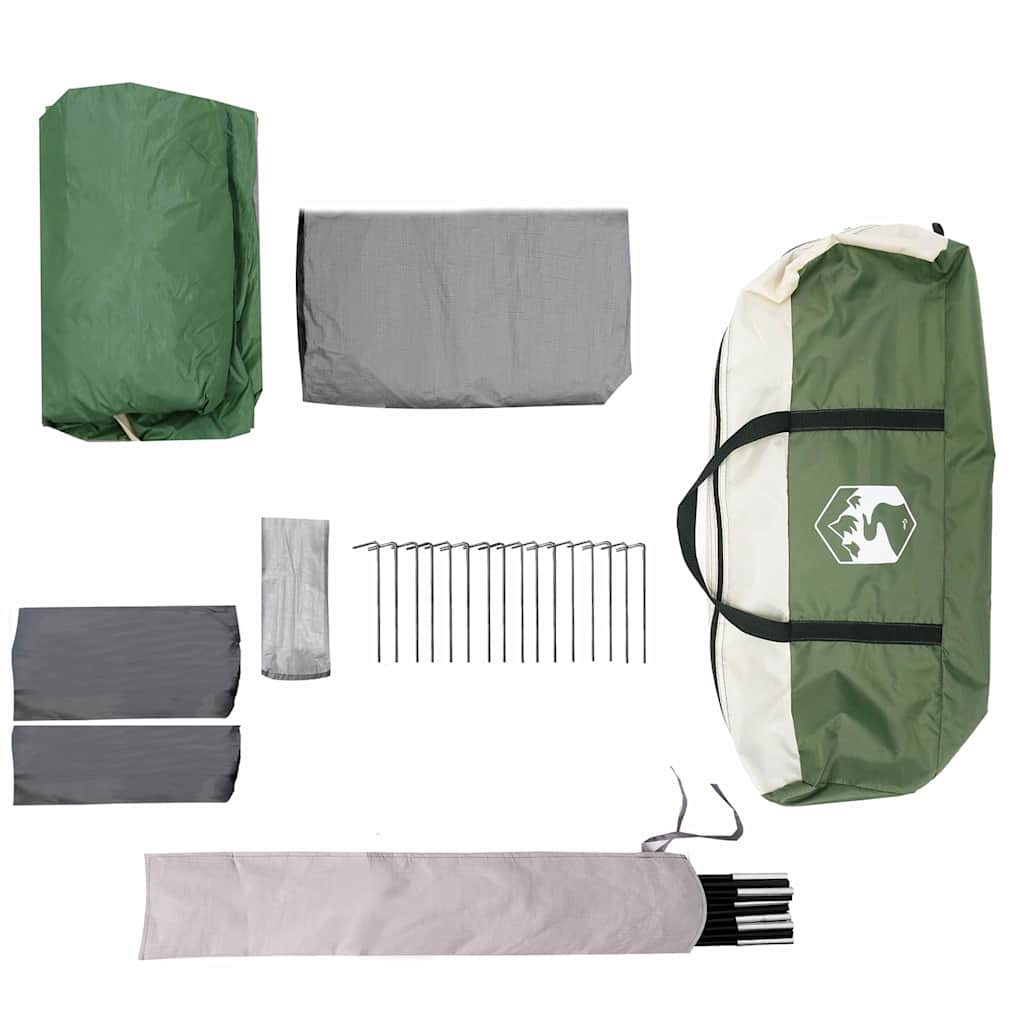 vidaXL Familienzelt für 10 Personen Grün und Grau 460 x 430 x 214 cm