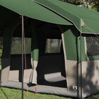 vidaXL Familienzelt für 4 Personen Grün und Weiß 324 x 255 x 230 cm