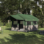 vidaXL Familienzelt für 4 Personen Grün und Weiß 324 x 255 x 230 cm
