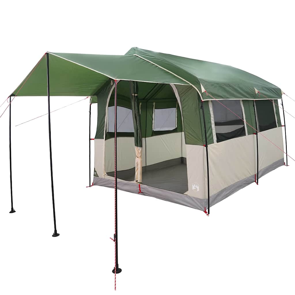 vidaXL Familienzelt für 4 Personen Grün und Weiß 324 x 255 x 230 cm