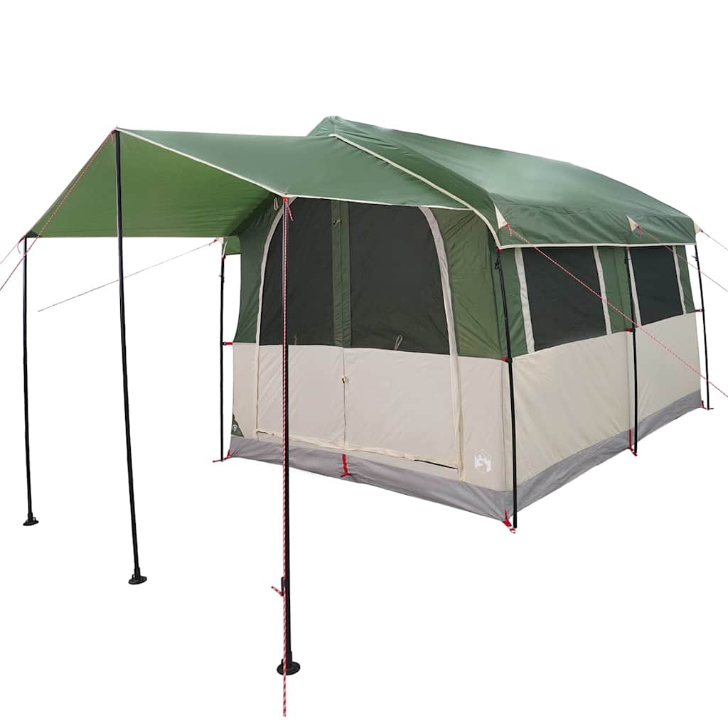 vidaXL Familienzelt für 4 Personen Grün und Weiß 324 x 255 x 230 cm