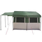 vidaXL Familienzelt für 4 Personen Grün und Weiß 324 x 255 x 230 cm