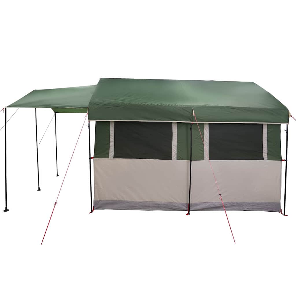 vidaXL Familienzelt für 4 Personen Grün und Weiß 324 x 255 x 230 cm
