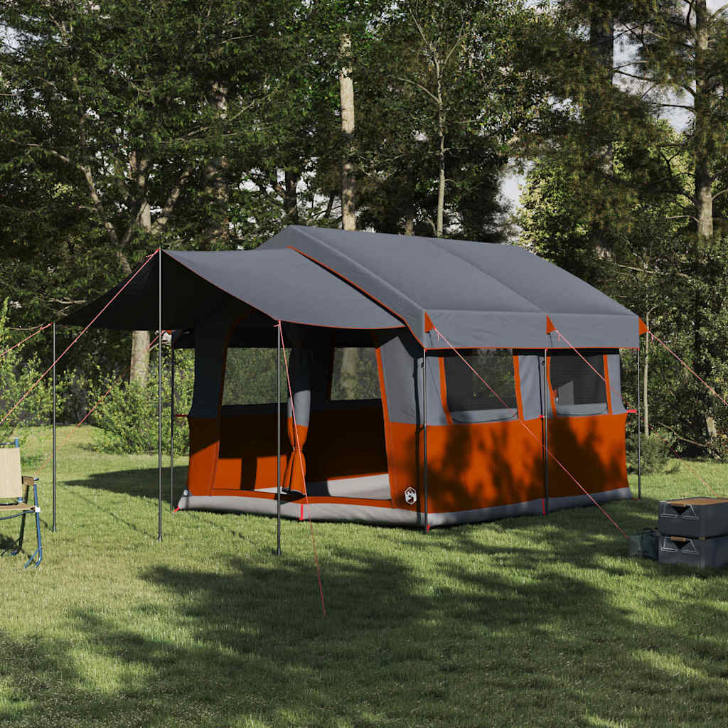 vidaXL Familienzelt für 4 Personen Grün und Weiß 324 x 255 x 230 cm