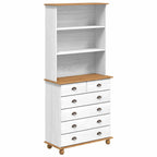vidaXL Hutch ASKIM Weiß 91 x 40 x 200,5 cm Massives Kiefernholz