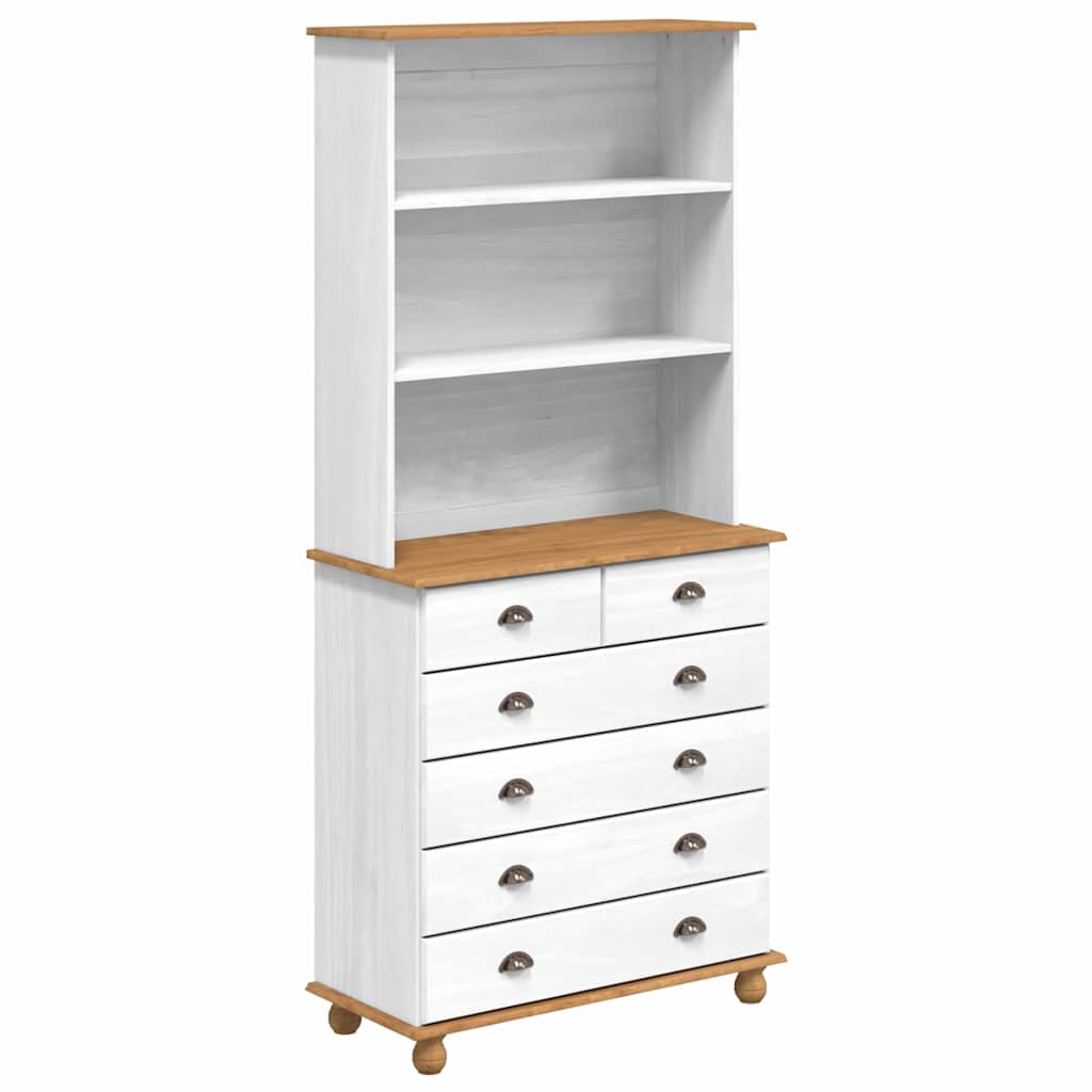 vidaXL Hutch ASKIM Weiß 91 x 40 x 200,5 cm Massives Kiefernholz
