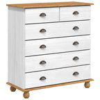 vidaXL Hutch ASKIM Weiß 91 x 40 x 200,5 cm Massives Kiefernholz