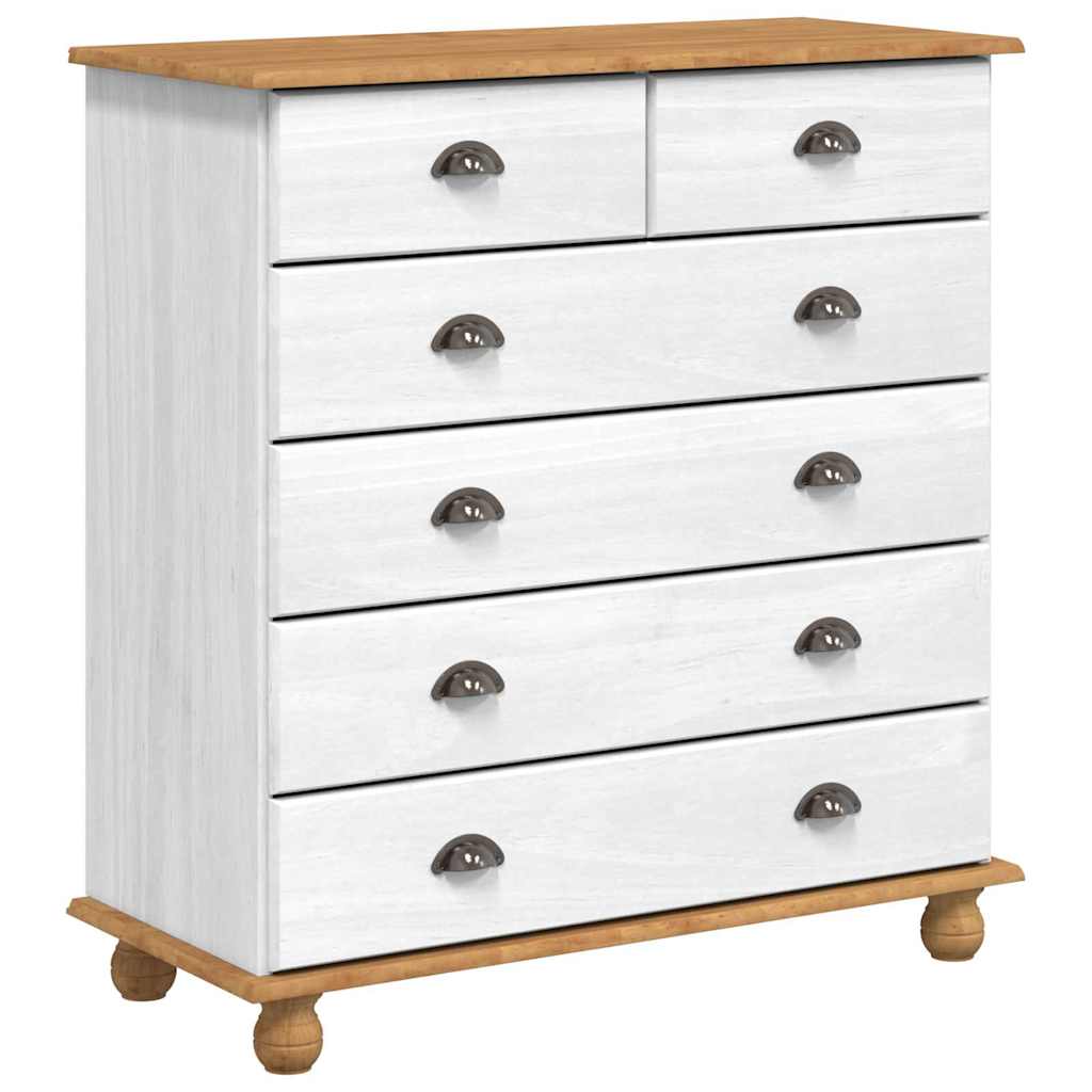 vidaXL Hutch ASKIM Weiß 91 x 40 x 200,5 cm Massives Kiefernholz