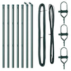 vidaXL Zaunpfosten 7 pcs Grün Stahl