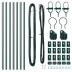 vidaXL Zaunpfosten 7 pcs Grün Stahl