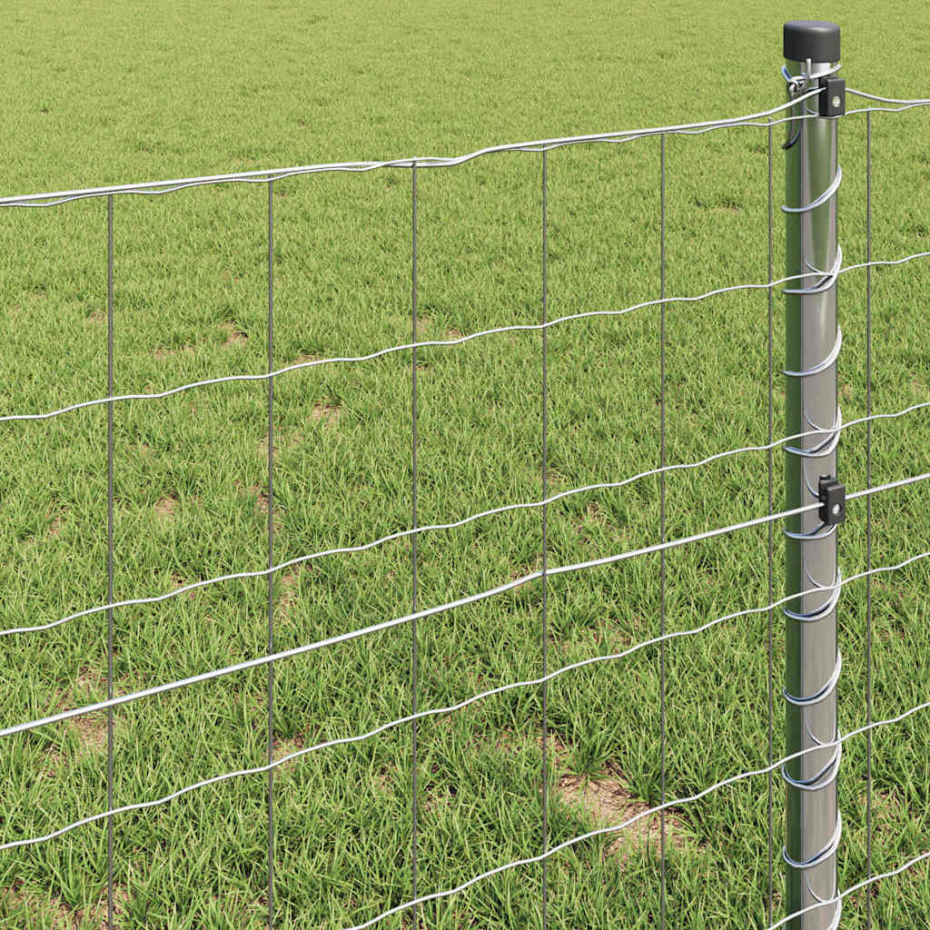 vidaXL Eurozaun Silber 0,4 x 25 m Feuerverzinktes Eisen