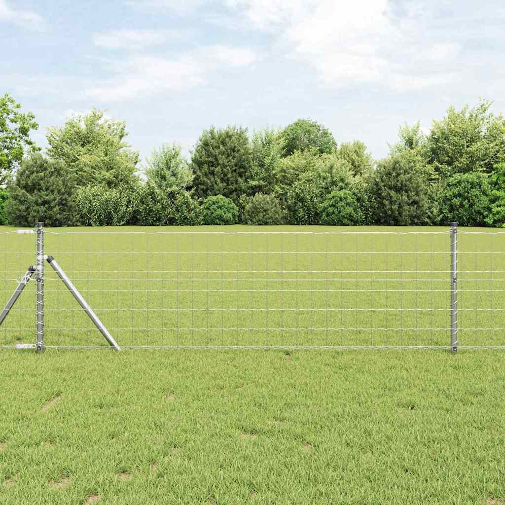 vidaXL Eurozaun Silber 0,4 x 25 m Feuerverzinktes Eisen