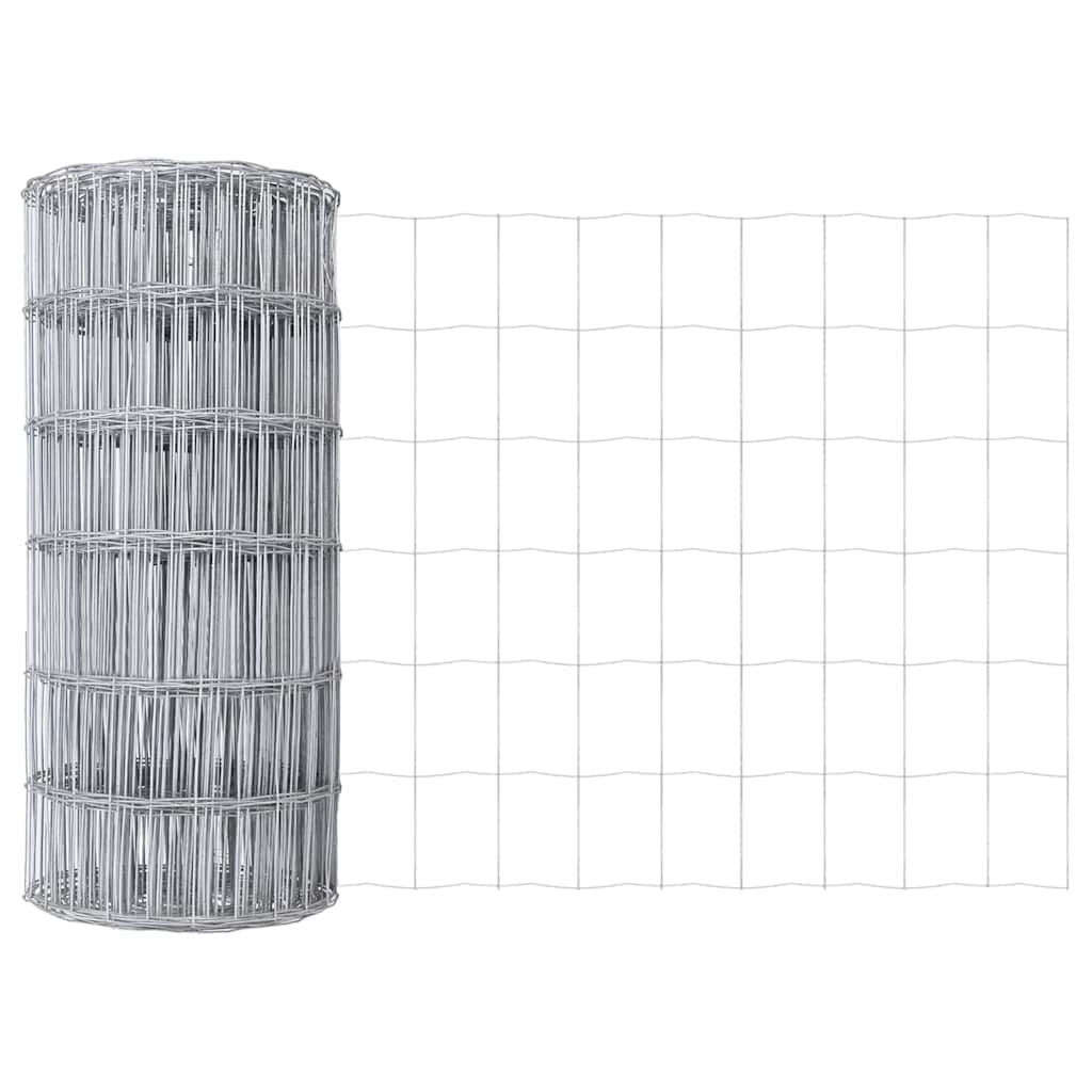 vidaXL Eurozaun Silber 0,4 x 25 m Feuerverzinktes Eisen