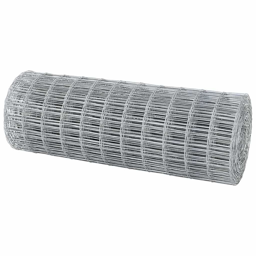 vidaXL Eurozaun Silber 0,4 x 25 m Feuerverzinktes Eisen