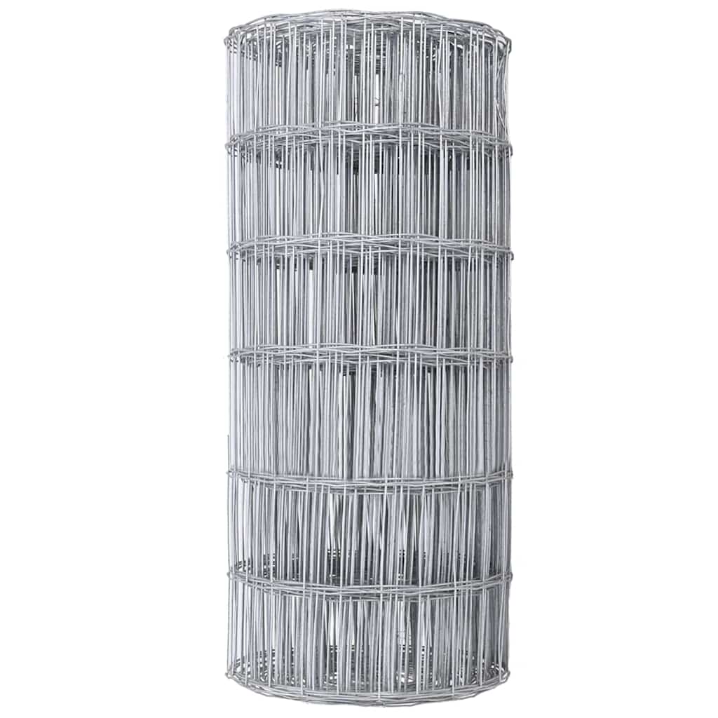 vidaXL Eurozaun Silber 0,4 x 25 m Feuerverzinktes Eisen