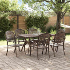 vidaXL Garten Essgruppe 7 pcs Bronze Aluminium
