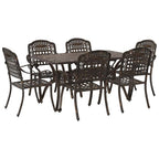 vidaXL Garten Essgruppe 7 pcs Bronze Aluminium