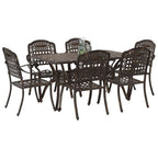 vidaXL Garten Essgruppe 7 pcs Bronze Aluminium