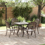 vidaXL Gartentisch Set 5 pcs Bronze Gussaluminium