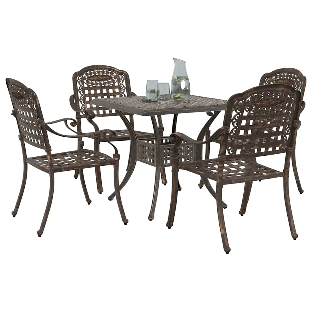 vidaXL Gartentisch Set 5 pcs Bronze Gussaluminium