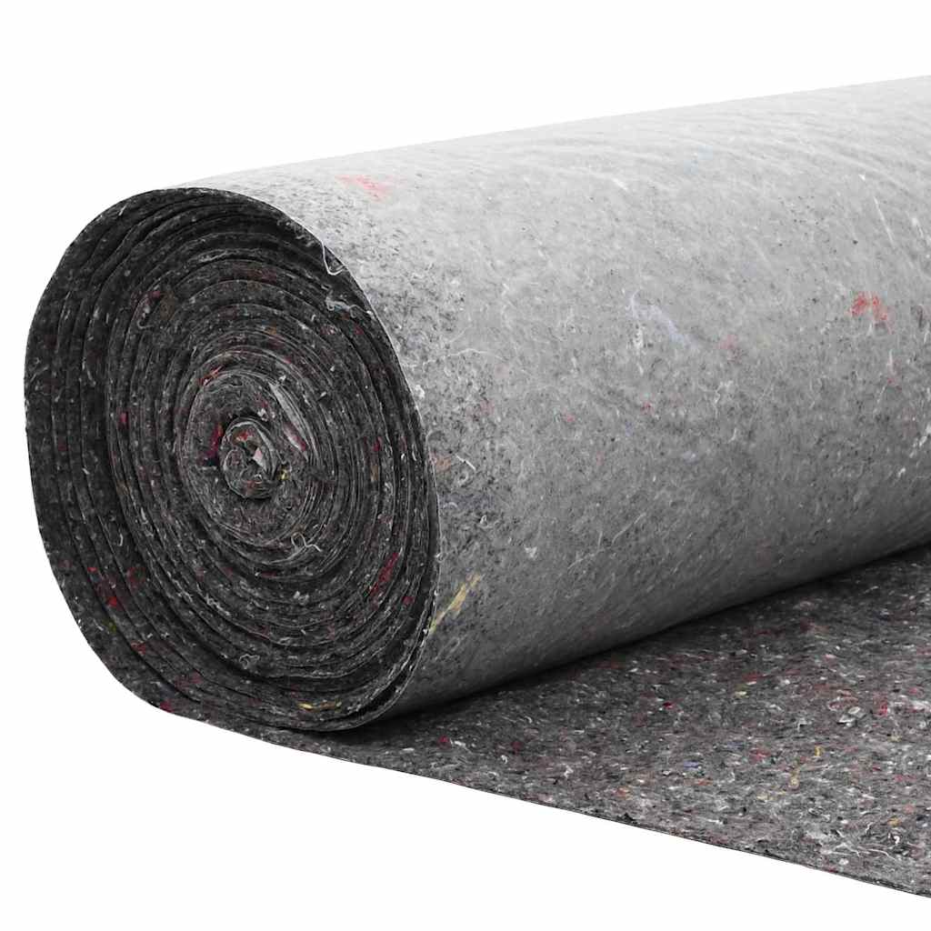 vidaXL Teichvlies Grau 1 x 10 m Polyester und Baumwolle