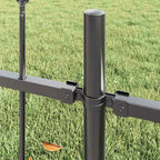 vidaXL Gartenzaun Woerden Grau 1,7 x 0,6 m Pulverbeschichteter Stahl