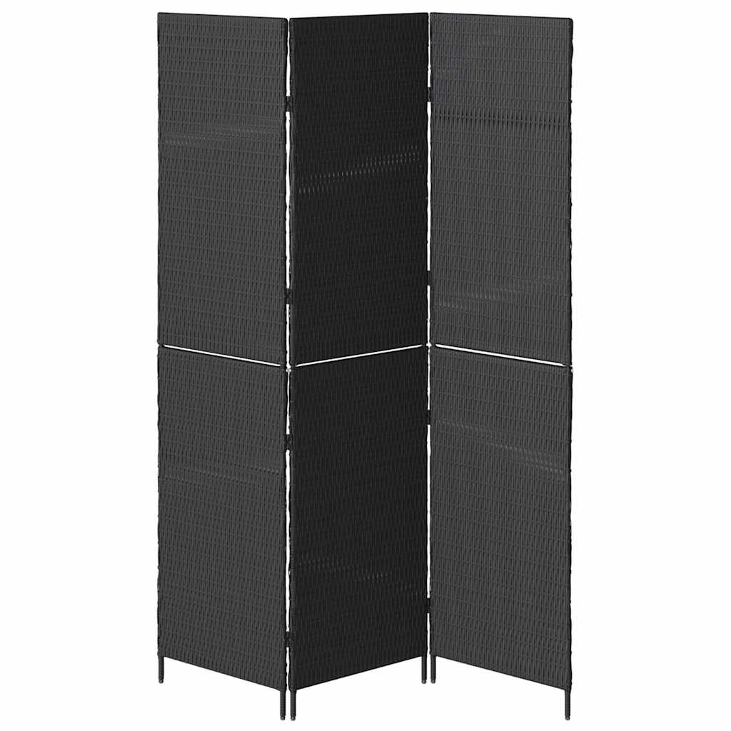 vidaXL Raumteiler Schwarz 146 x 180 cm Poly-Rattan