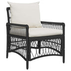 vidaXL Gartenstuhl mit Kissen Schwarz 73 x 61 x 77 cm Poly-Rattan