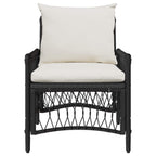 vidaXL Gartenstuhl mit Kissen Schwarz 73 x 61 x 77 cm Poly-Rattan