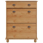 vidaXL Schuhschrank ASKIM Braun 85 x 35 x 108 cm Massives Kiefernholz