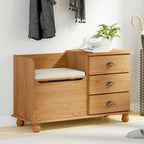 vidaXL Sitzbank mit Stauraum mit Speicher ASKIM Braun 100 x 39 x 62 cm