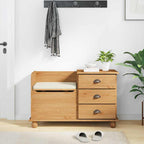 vidaXL Sitzbank mit Stauraum mit Speicher ASKIM Braun 100 x 39 x 62 cm