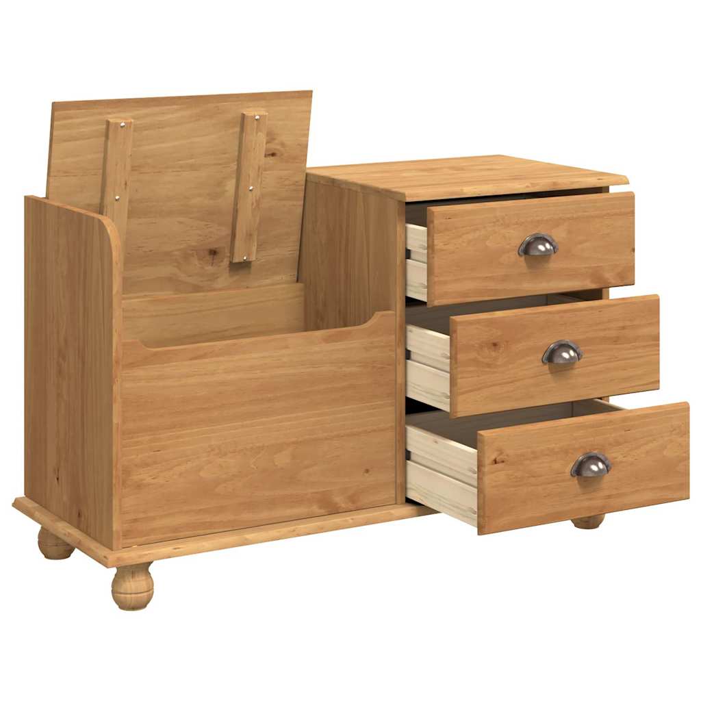 vidaXL Sitzbank mit Stauraum mit Speicher ASKIM Braun 100 x 39 x 62 cm
